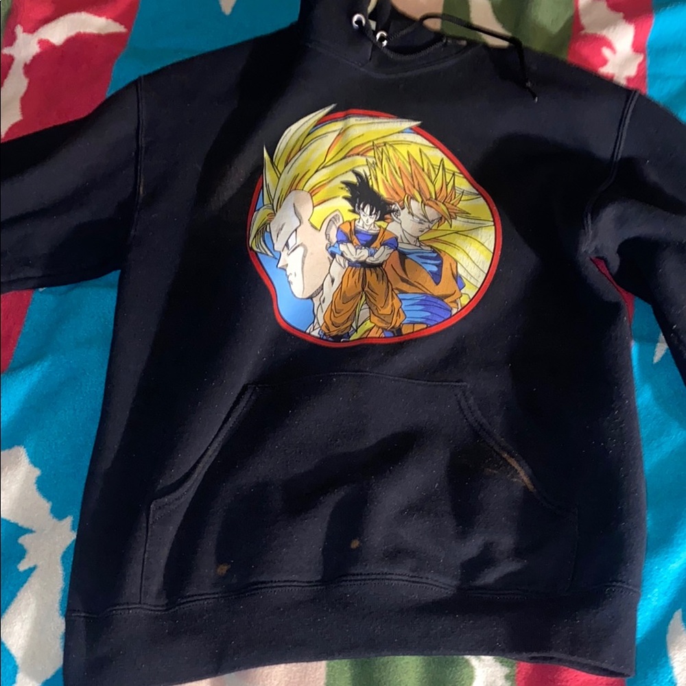 Black Anime Graphic Men's Sweater